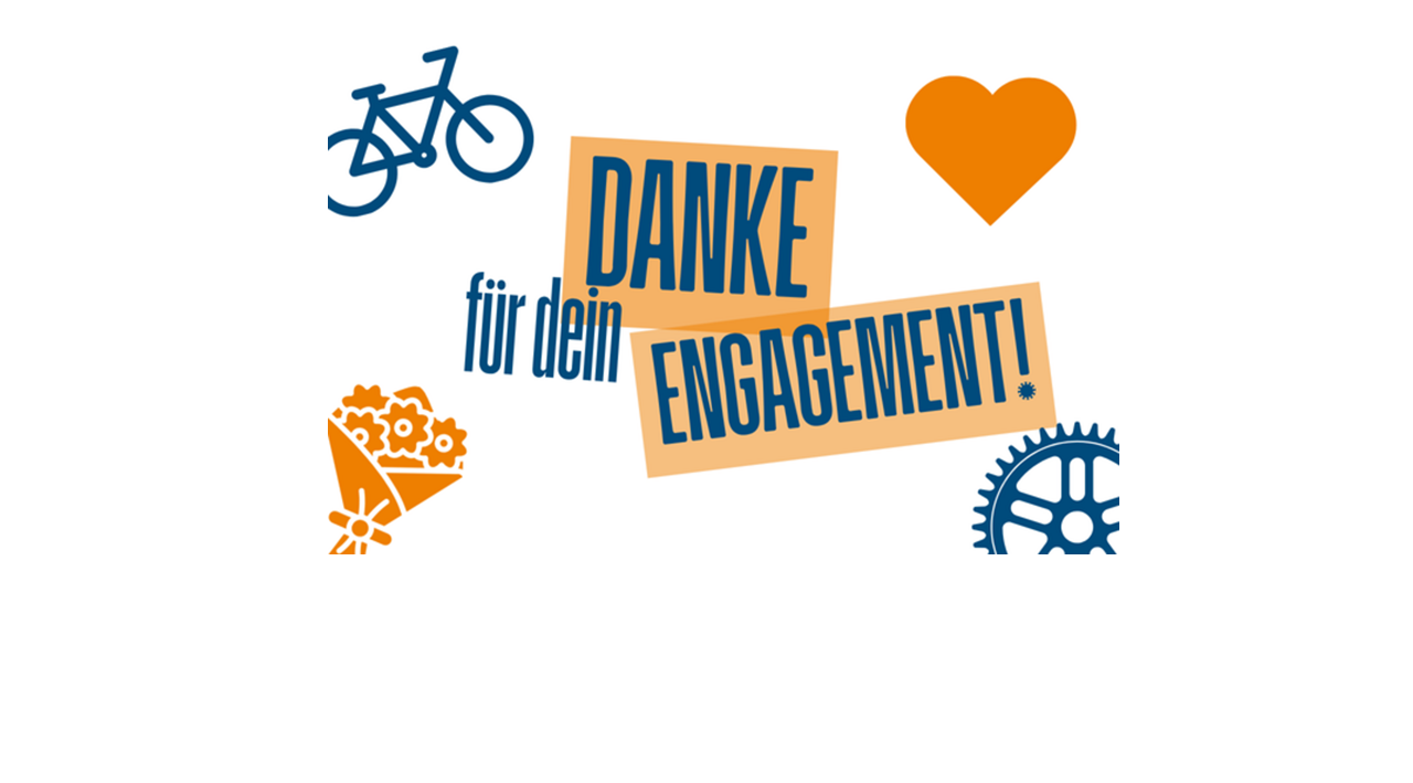 Grafik mit "Danke für dein Engagement", Ritzel und Herz.