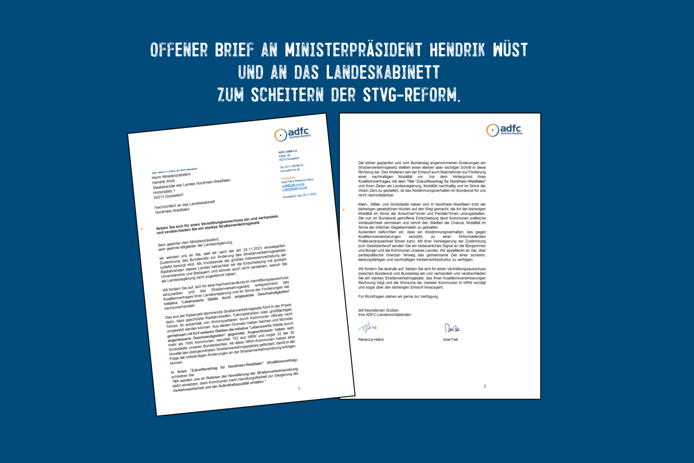 offener Brief: Setzen Sie sich für einen Vermittlungsausschuss ein und verhandeln und verabschieden Sie ein starkes Straßenverkehrsgesetz.