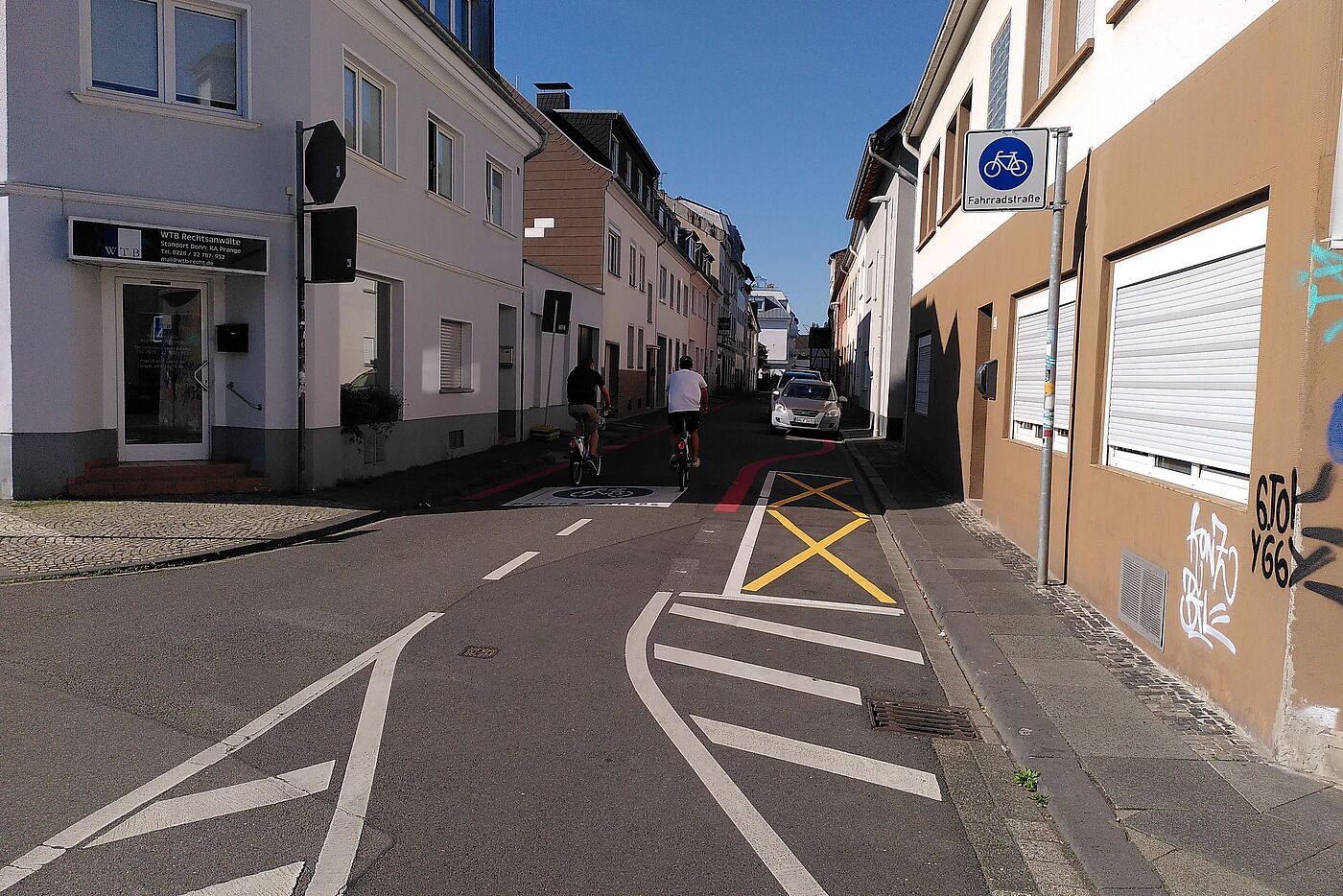 Auch die Röckumstraße in Bonn ist nun eine Fahrradstraße.