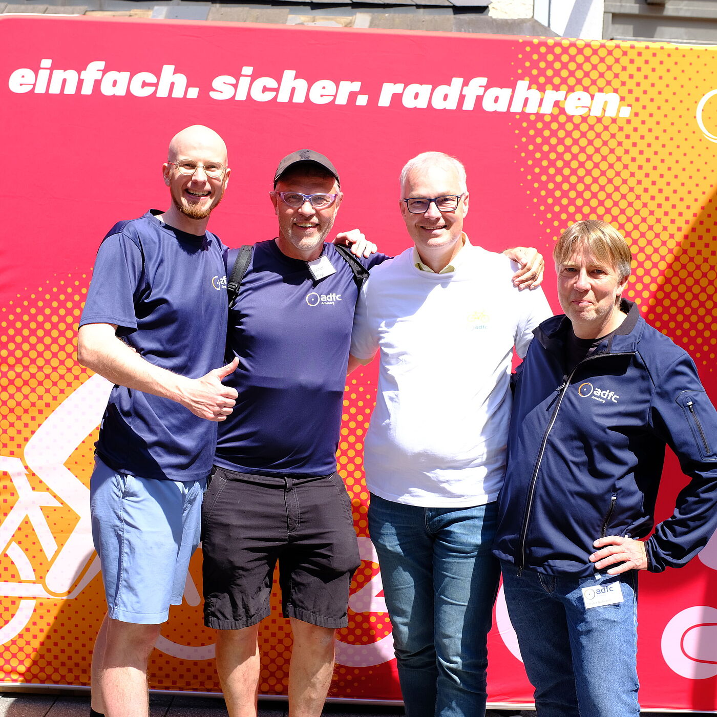 Christoph, Carsten, Marc und Jochem vom ADFC in Arnsberg und dem ADFC NRW haben im Rahmen der Schwerpunktaktion in Arnsberg Neheim am 30.05.2026 viel auf die Beine gestellt. 